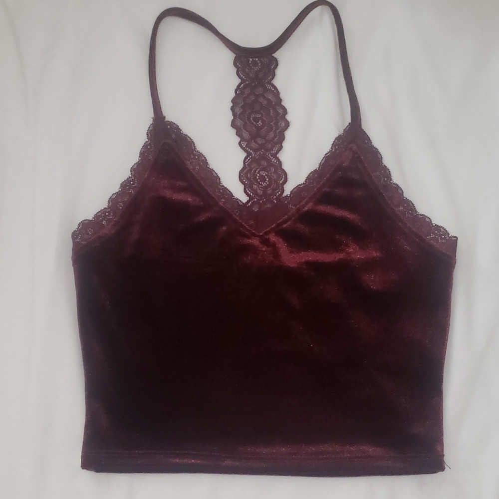 NWT velvet crop top